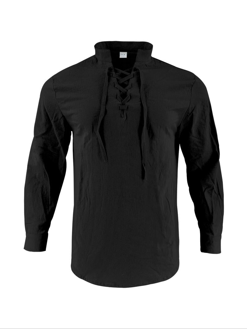 KZZ Herren-Poloshirt aus Leinen, lässig, langärmlig, stilvolles neues Design